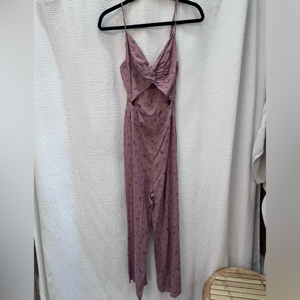 FLYNN SKYE JUMPSUIT DUSTY PINK MAUVE FLORAL XS